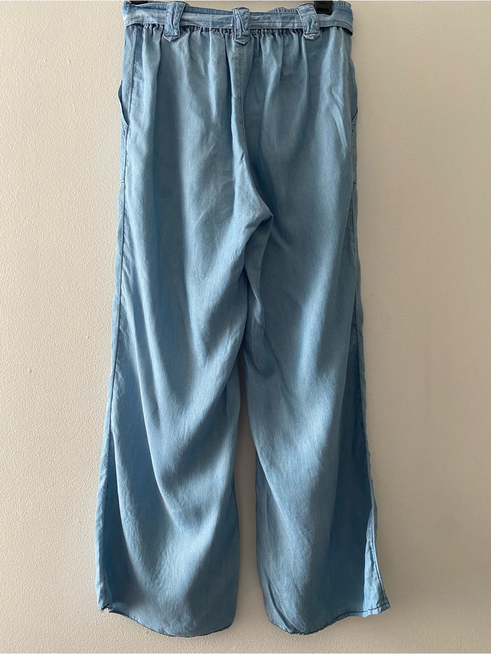aerie Light Blue Wide Leg Tie-Waist Pants - Picture 9 of 9